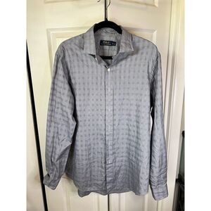 Polo Ralph Lauren Men's Gray Check Long Sleeve Button-Down Shirt Size L